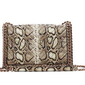 Aldo Greenwald Snake Print Crossbody Bag - Brown and Cream with adjustable chain